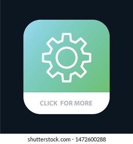 Romzicon, Setting, Gear Mobile App Button. Android and IOS Line Version