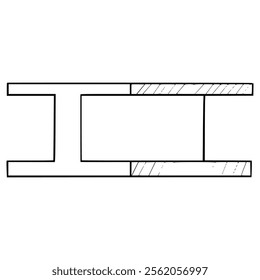 ron beam construction illustration hand drawn outline vector
