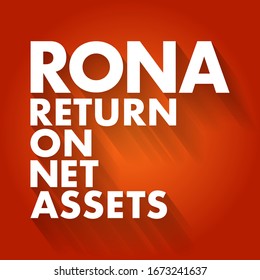 RONA - Acrónimo de Retorno de Activos Netos, fondo de concepto de negocio
