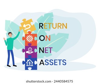RONA Return On Net Assets acronym. business concept background. vector illustration concept with keywords and icons. lettering illustration with icons for web banner.