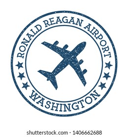 Ronald Reagan Airport Washington Logo. Airport Stamp Vector Illustration. Washington Aerodrome.