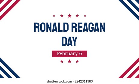 Ronald Reagan day, california united states 6 February background vector flat style. Suitable for poster, cover, web, social media banner.