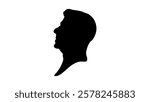 Ronald Reagan portrait, black isolated silhouette