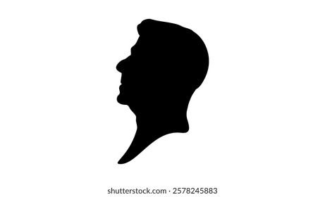 Ronald Reagan portrait, black isolated silhouette