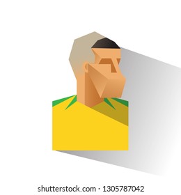 Ronaldo Brazilian Icon portrait of footballer vector illustration