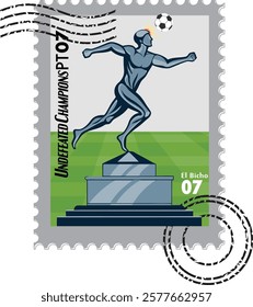 RONALDO EL BICHO 07 STATUE SOCCER MAIL STAMP