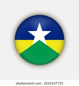 Bandera de Rondonia, estado de Brasil. Ilustración vectorial.