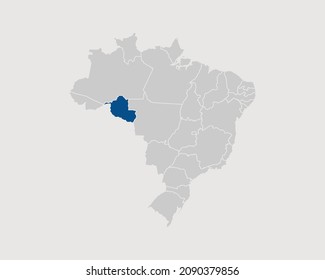 Rondonia Region Highlighted on Brazil Map Eps 10