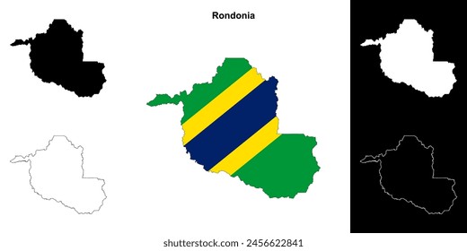 Rondonia state outline map set