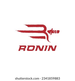 Diseño del logotipo de la hoja Ronin, logotipo de la espada de samurai vectorial