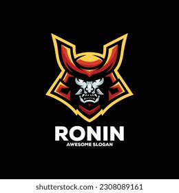 ronin esport mascot logo desin illustration