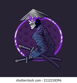 ronin ghost of tokugawa suitable for esport mascot logo