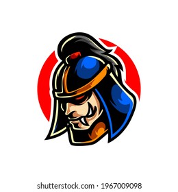 Ronin Head E Sport Mascot Logo