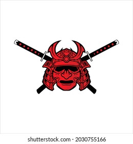 Ronin head mascot logo design