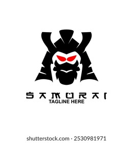 Logo Ronin. Projeto de ilustração do vetor do logotipo do Samurai. Logo Ninja.