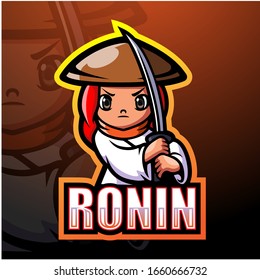 Ronin mascot esport logo design