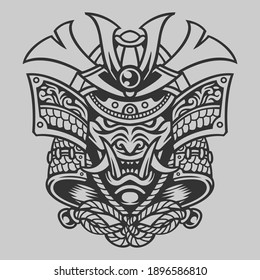 Ronin mask helmet traditional japanese samurai