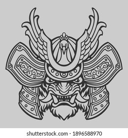 ronin mask tiger peacock traditional japanese samurai