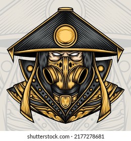 Ronin Master Illustration. Premium vector