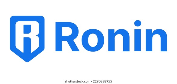 Fondo de la ilustración del vector del logotipo de la moneda criptográfica de Ronin (RON)