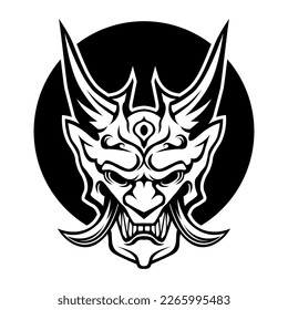 Ronin Samurai Gesichtsmaske Vektorsymbol Symbol Vorlage schwarz-weiß