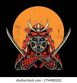 Ronin Samurai Illustration Premium Vector