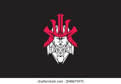 Ronin Samurai Logo Design Vector