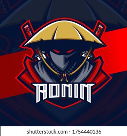 ronin samurai mascot esport logo personaje de diseño