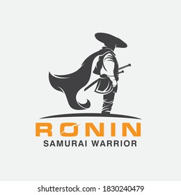 Ronin Samurai Warrior Logo Design Template