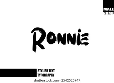 Ronnie Bold Grunge And Rough Brush Text Typography Of Baby Boy Name 