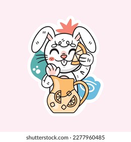 Ronnie the bunny spring easter sticker