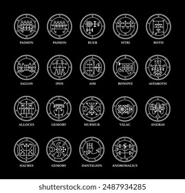 Ronove Ronové Ronwe Ronoweh Monster Marquis Spirit Hell Duke Knight Dictionnaire Infernal Ars Goetia Demon Hell Logo Icon Sign Symbol Emblem Badge Transparent No Background Vector EPS PNG Clip Art