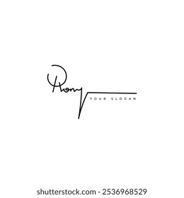 Rony name signature logo vector design
