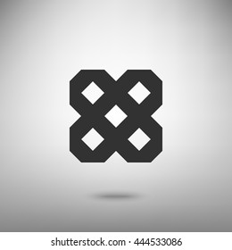 Roof abstract icon Branding Identity Corporate logo. Dark gray icon with shadow on floor.