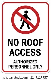 Roof access sign and labels