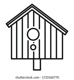 Roof bird house icon. Outline roof bird house vector icon for web design isolated on white background