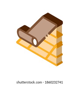 vector de icono de tablillas de bitumen de techo. señal de tablilla isométrica de bitumen de techo. ilustración de símbolo aislado de color