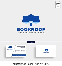 roof book store or book home simple logo template vector illustration icon element isolated