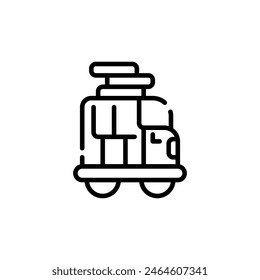 roof box storage van outline icon and illustration