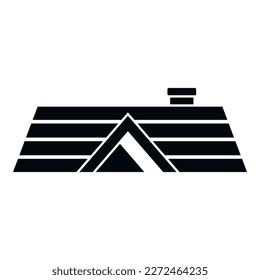 Dachbau Symbol einfache Vektorgrafik. Hausreparatur. Roofer-Metall