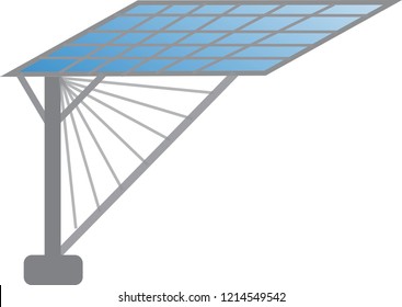 Roof car park is made of solar cells.
