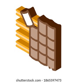 roof ceramic tile icon vector. isometric roof ceramic tile sign. color isolated symbol illustration