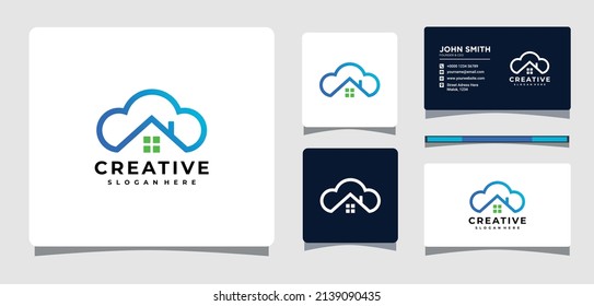Roof and Cloud Real Estate Logo Design Inspiration
