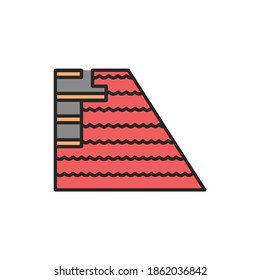 Roof color line icon. Pictogram for web page, mobile app, promo.
