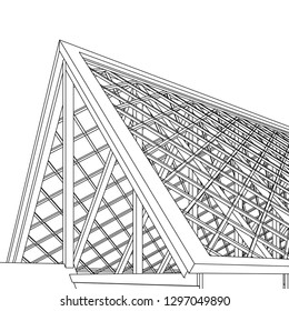 Roof Construction 3d Illustration Stock Vector (Royalty Free ...