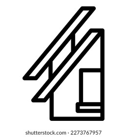 Roof construction icon outline vector. Repair roof. Worker structure