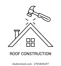 Roof Construction Vector Icon Editable Stroke