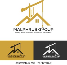 Roof construction vector logo template. Real Estate, Building, Apartment, Palace, construction, Architecture Logo,