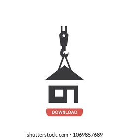 Roof crane vector icon