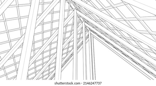 roof design of the house 3d rendering